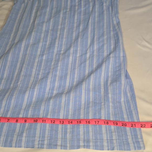Anthropologie Light Blue Striped Boatneck Mini Dress - Picture 10 of 10